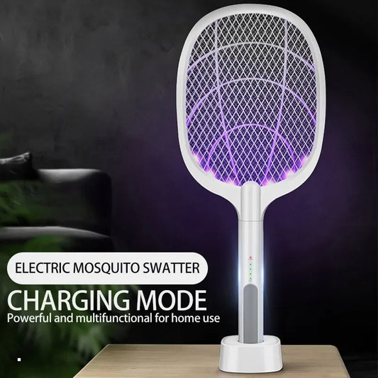 Rechargeable Electric Mosquito Killer Racket 2 In 1 Led Flash Light (random Color)