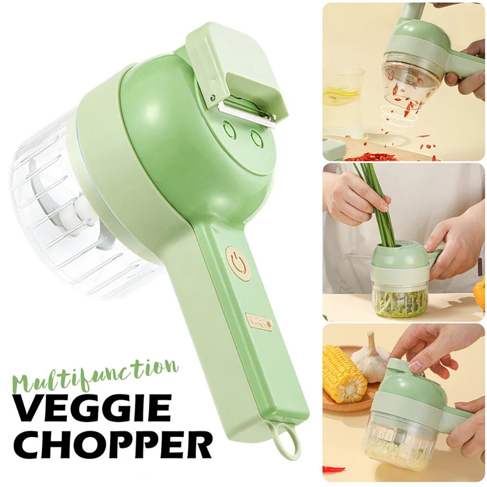 Electric Handheld Food Chopper With Cleaning Brush