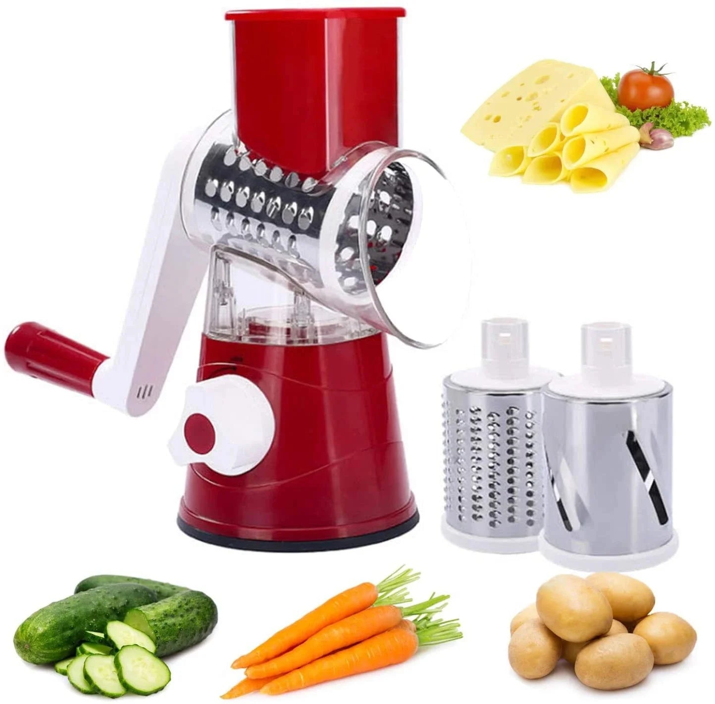 Multifunctional 3-in-1 Rotary Vegetable Cutter