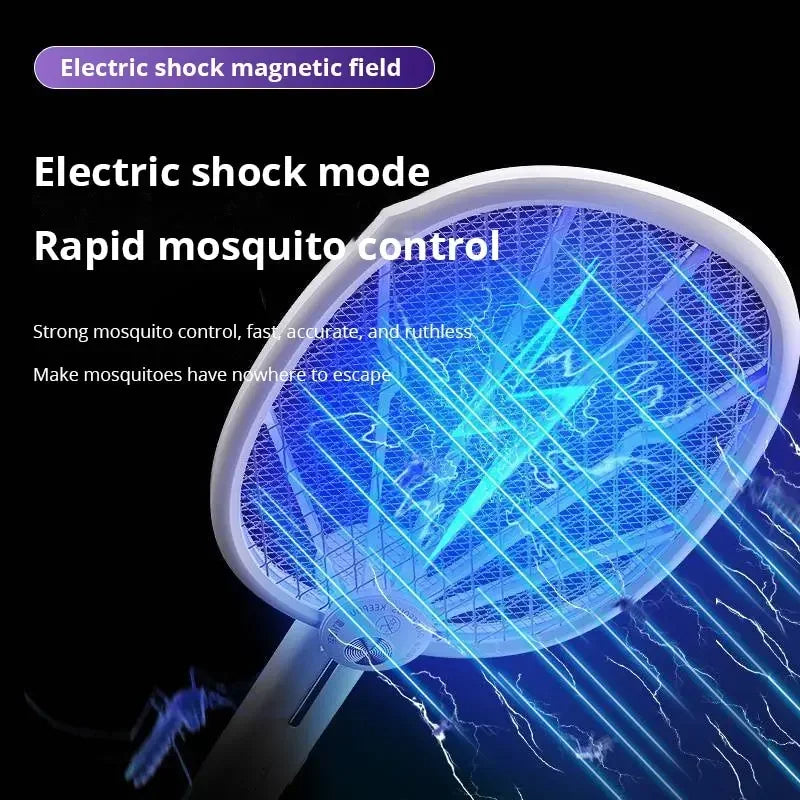 Rechargeable Electric Mosquito Killer Racket 2 In 1 Led Flash Light (random Color)