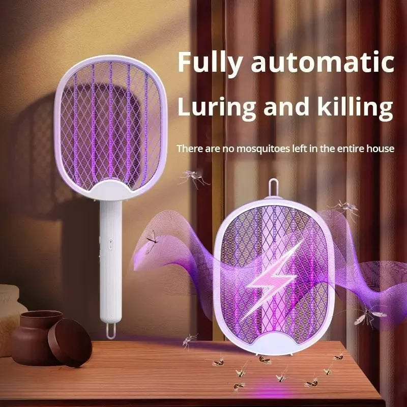 Rechargeable Electric Mosquito Killer Racket 2 In 1 Led Flash Light (random Color)