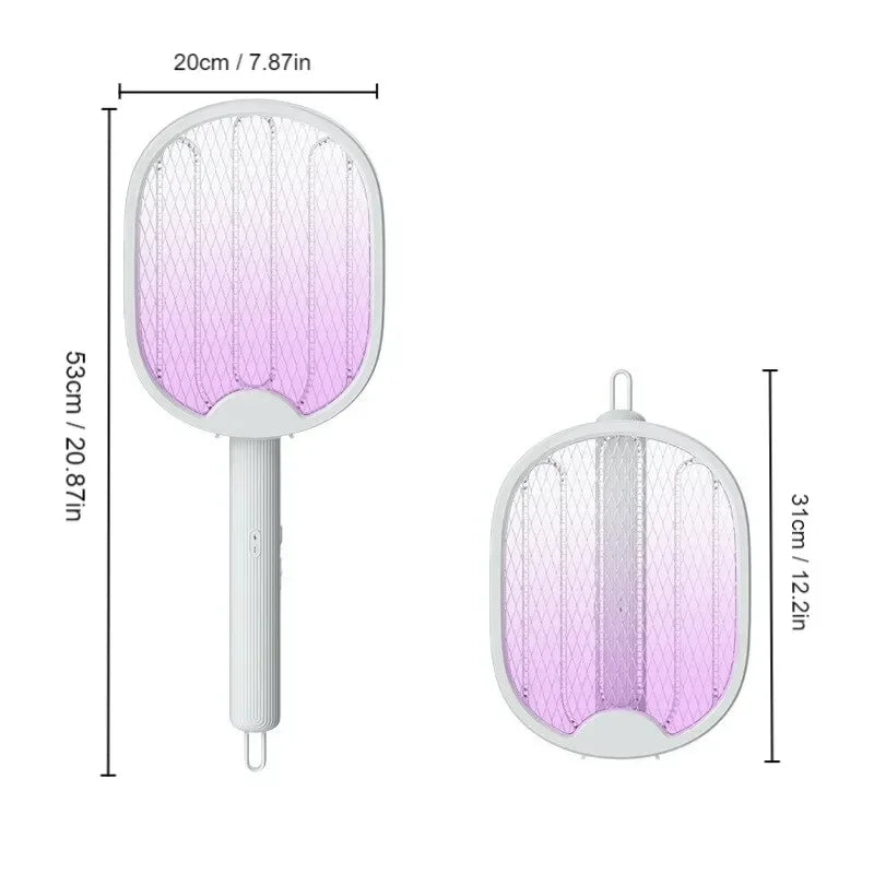 Rechargeable Electric Mosquito Killer Racket 2 In 1 Led Flash Light (random Color)