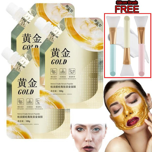 Anti Aging Peel Off Gold Face Mask With Free Silicon Brush