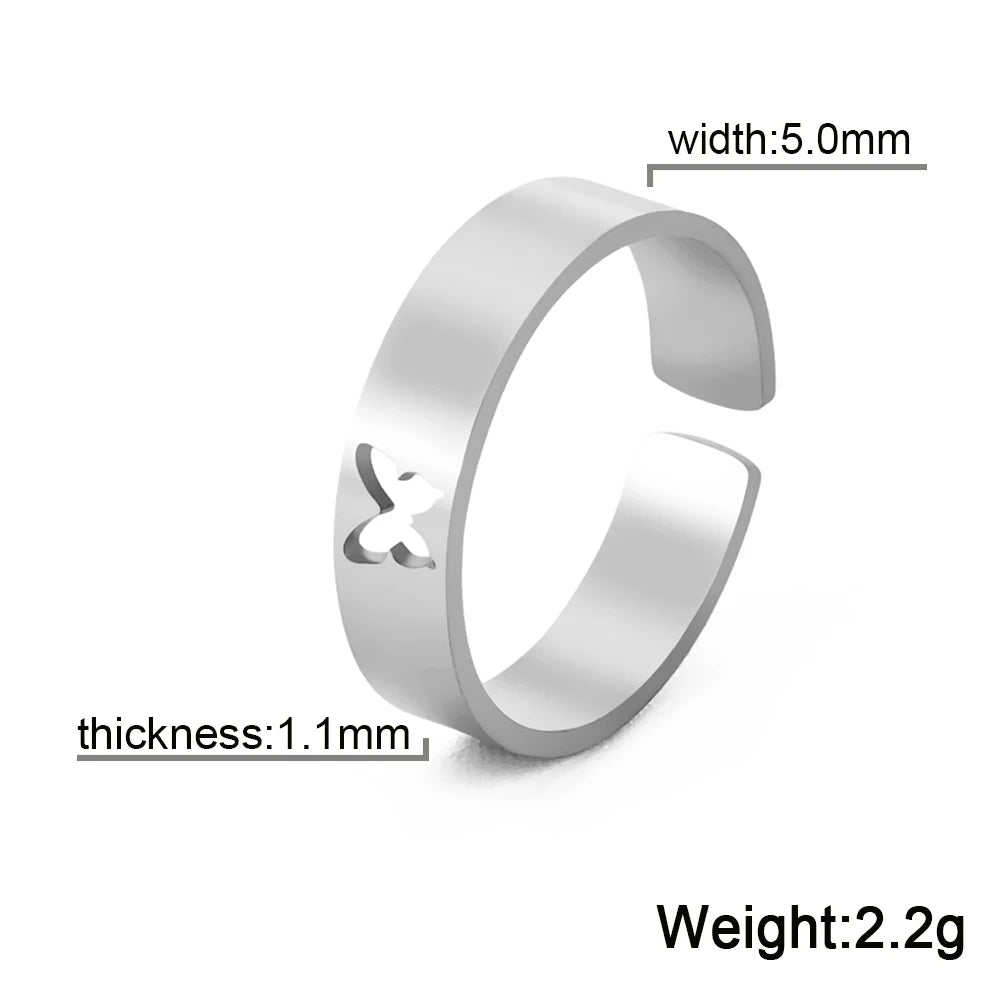 2pc Butterfly Couple Ring (Random Color)