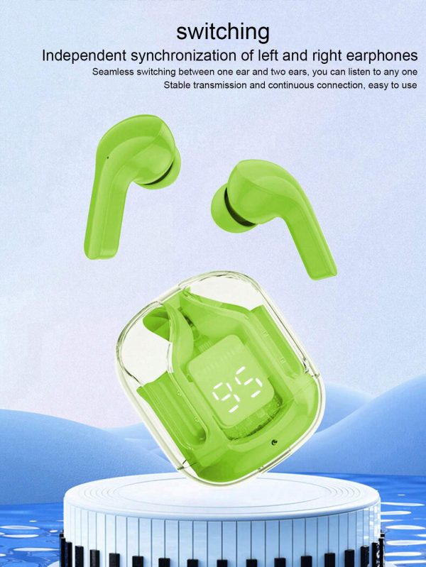 Air31 Earbuds Wireless Crystal Transparent Body (Color Black & White)