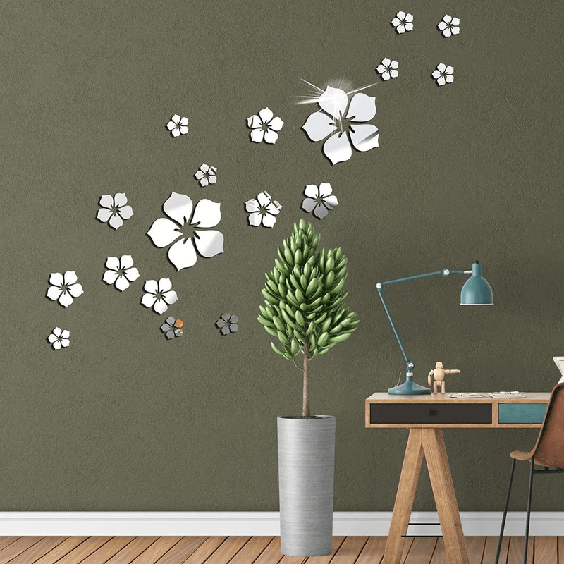 Acrylic Wall Stickers – 20 X Wall Flower Stickers.