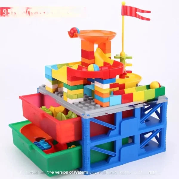 Building Block 95 Pieces Marble Run 2-Drawer Storage