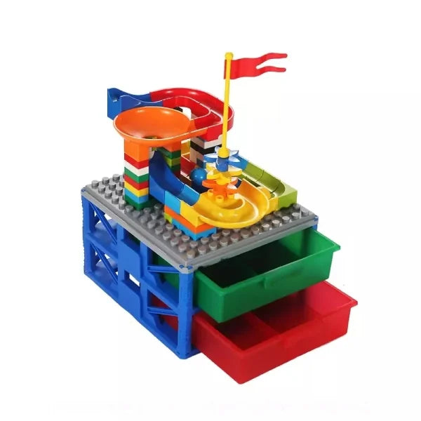 Building Block 95 Pieces Marble Run 2-Drawer Storage