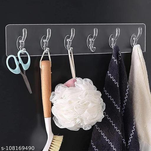 6 Row Transparent Wall Hooks