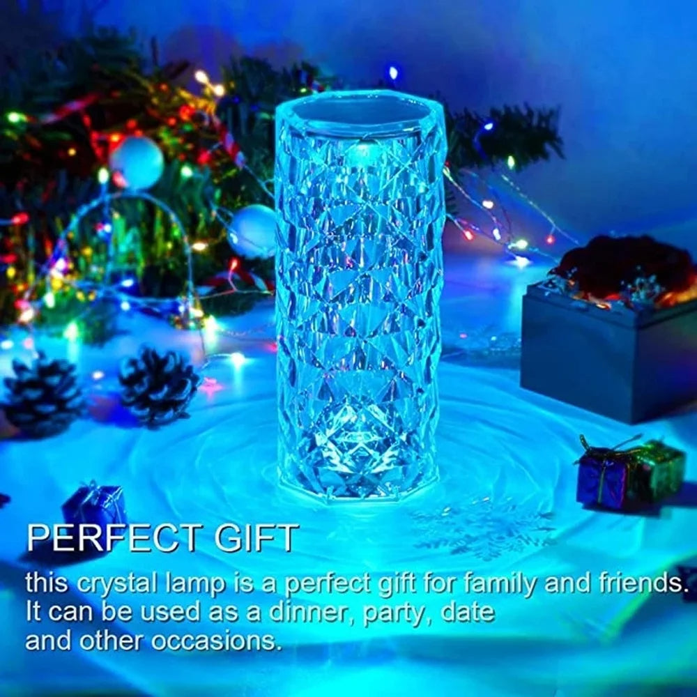 16 Colors Diamond Rose Crystal Lamp