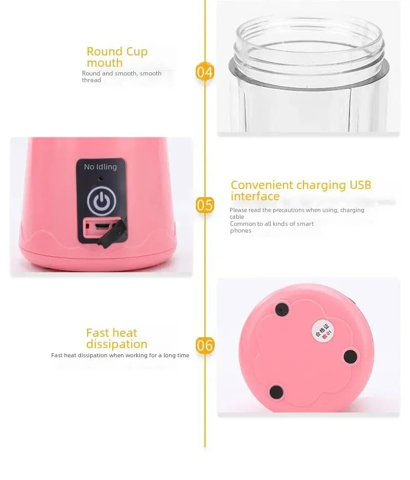 Portable Mini Rechargeable Juicer Blender (Random Color)