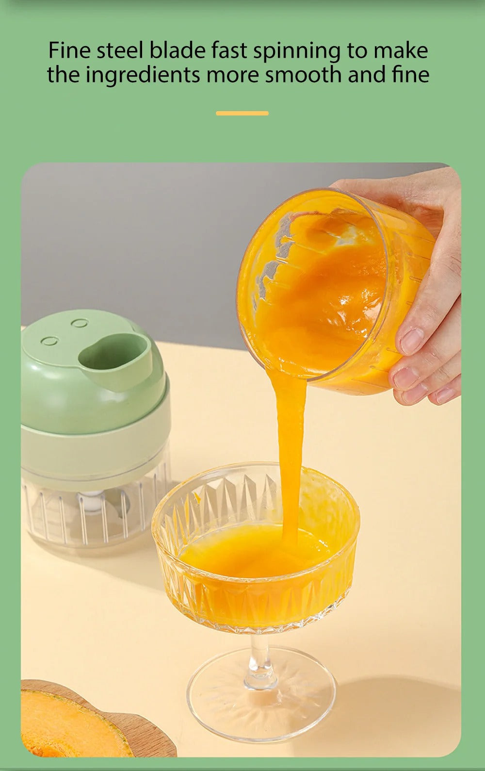 Electric Handheld Food Chopper With Cleaning Brush