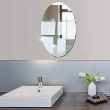 Oval Acrylic Mirror Wall Stickers Waterproof Self-adhesive